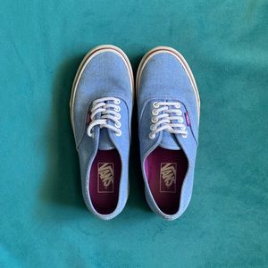 Blue canvas vans